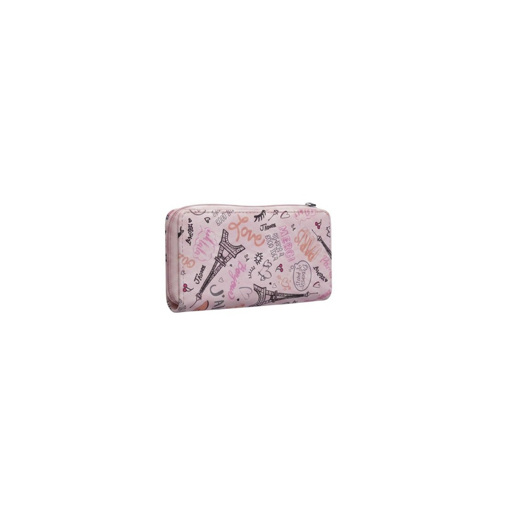 Claire's Paris Eiffel Tower Wristlet Wallet Womens OS Pink New French Print Zip